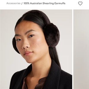 Quince Australian Shearling Earmuffs Chocolate Brown Like New